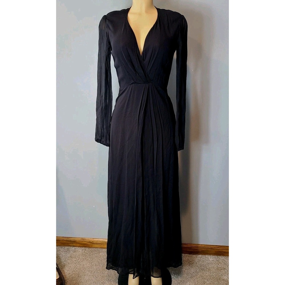 Reformation Black Gatsby Maxi Dress Women Size 2 Whimsigoth Flowy Fairy New Year